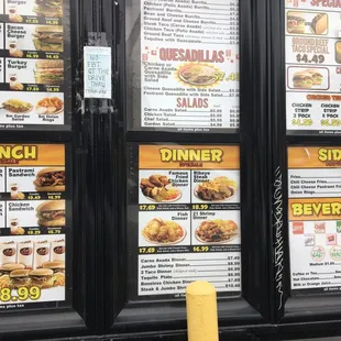 Snapshot of their drive-thru menu