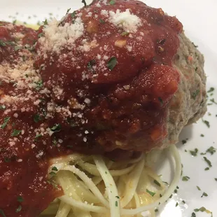 Turkey Meatballs over Fettuccine