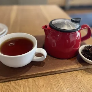 Pot of Assam tea.