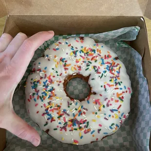 Giant Texas Donut (average adult hand for scale)