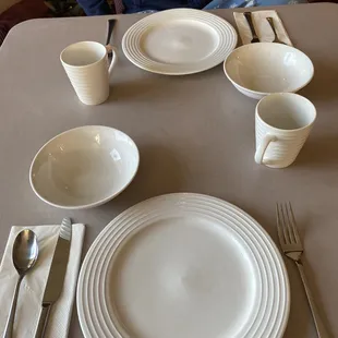 The breakfast table set up