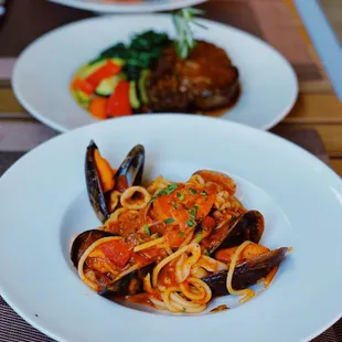 Spaghetti Allo Scoglio &amp; Filet Mignon