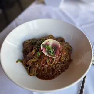 Spinach noodle Bolognese