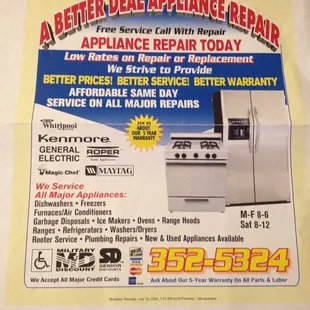 A Better Deal Appliance Repair