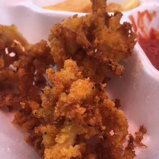 The "Back Bay" plate (what's left of it) from A Bit O'Boston. Clam strips and fries.