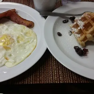 Waffles, Bacon & Cream