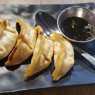 Chicken potstickers pan fried