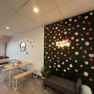 cool garden wall and tables with games