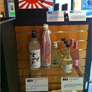 The (somewhat lonely) sake shelf.