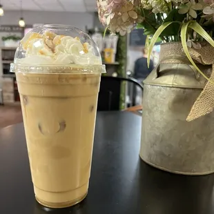 Cinnaroll churro iced coffee.