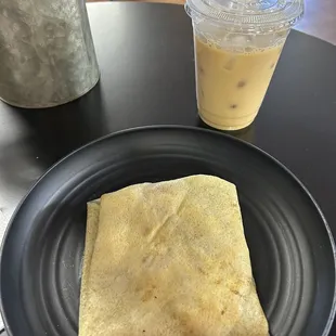Iced Thai and breakfast crepe
