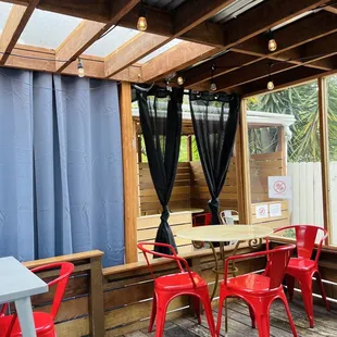 New outdoor dining area (no more dine in)