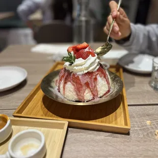 Strawberry shaved ice.