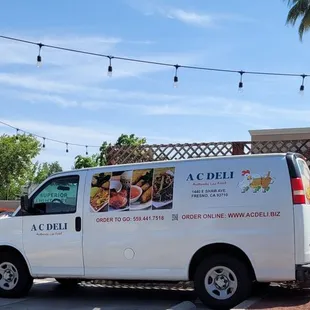 a van parked on the side of the road