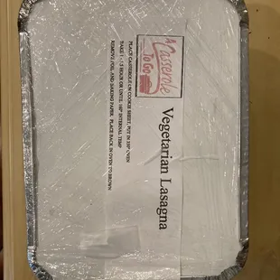 Take and bake vegetarian lasagne