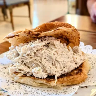 Chicken salad on a croissant