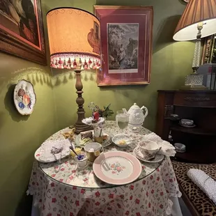 a table set for a tea party