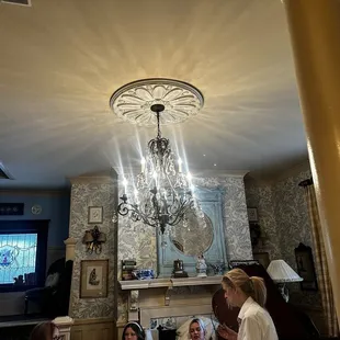 Chandeliers are all over the house