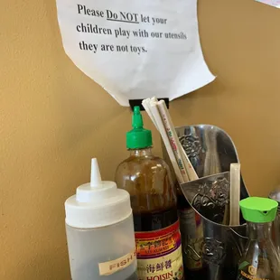 Sign and table items