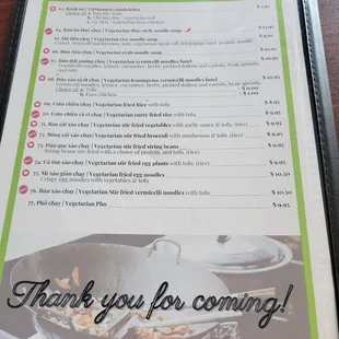 Menu (May 2023)