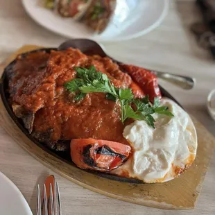 a plate of food on a table