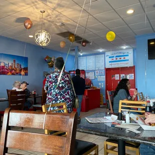 people eating at a restaurant