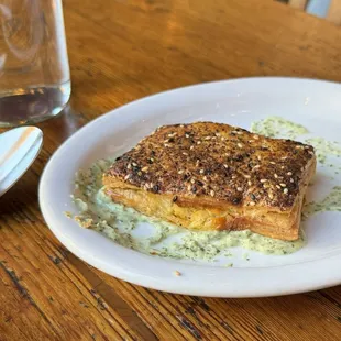 Bourekas a warm cheese pastry with sumac &amp;  green garlic sauce
