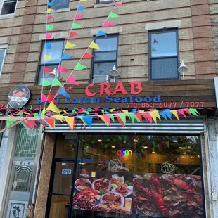 the front of a restaurant