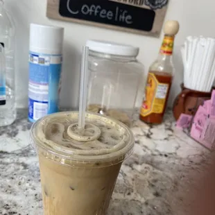 Mango iced latte