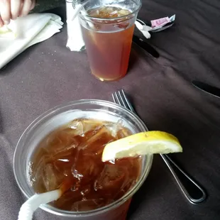 Plastic "frat party quality" cups while others got actual glass cups.