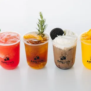 a variety of drinks