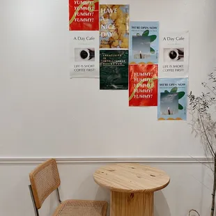 a small table and chairs