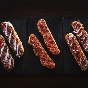 Pan Con Tomate (With anchovies, and with jamon iberico)