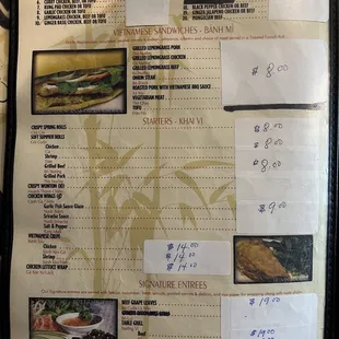 Menu with lunch specials (11:00 AM-3:00PM)