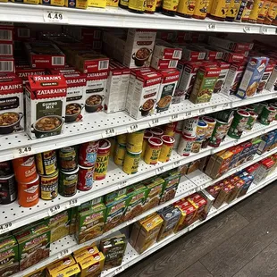 Spice aisle in grocery area