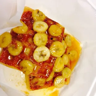 Waffles with bananas ... VERY GOOD
