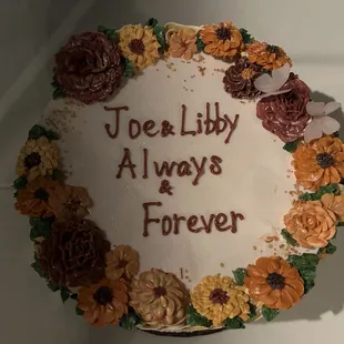 Marble cake with raspberry filling.