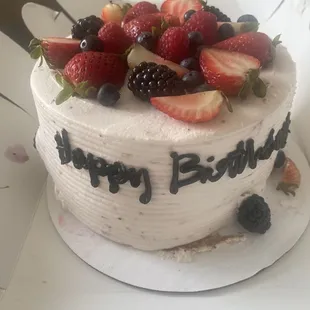 Vanilla base with strawberry flavored cream (I chose the whip cream option)