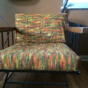 I bought two if these chairs from the 70s. Upholstery is perfect and in mint condition.  A little pricey but worth it!