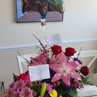 Beautiful flowers and delivered within hours of being ordered!