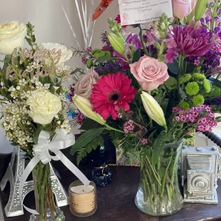 Two arrangements I received from A heavenly florist for my birthday!