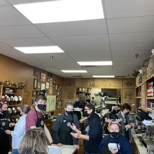 The place is hopping on Christmas Eve day