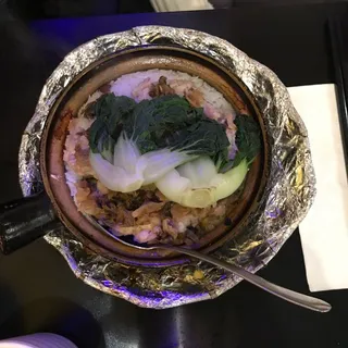 P9. Minced Pork and Pickled Cabbage Rice Stone Pot