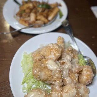 crispy sesame prawns ($16.95), stir fried rolls with xo sauce ($10.95)  IG: @ohmyono