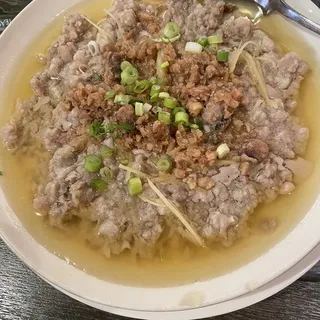 Pork Patty with Salted Fish Stone Pot Rice