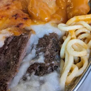 Baked Mixed Steaks Cream Sauce & Tomato Sauce