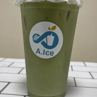 Matcha milk tea with sea salt