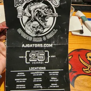 menu
