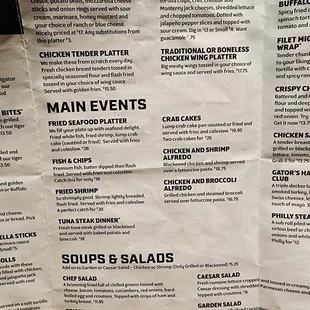 the menu