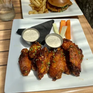 Chicken Wings and Curry Chicken Sandwich